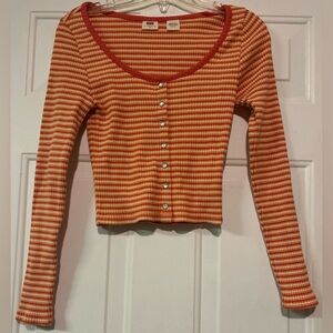 LEVI’s BRITT LONG SLEEVE‎ SNAP FRONT TOP Size XS
